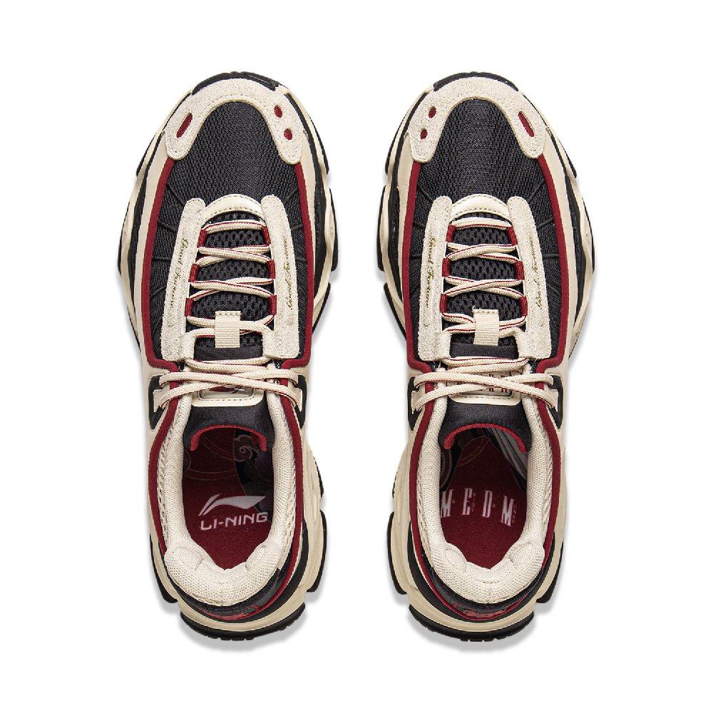 MEDM x LiNing Wear-Resistant Slip-Resistant Low-Top Casual Shoes Men's Beige Black