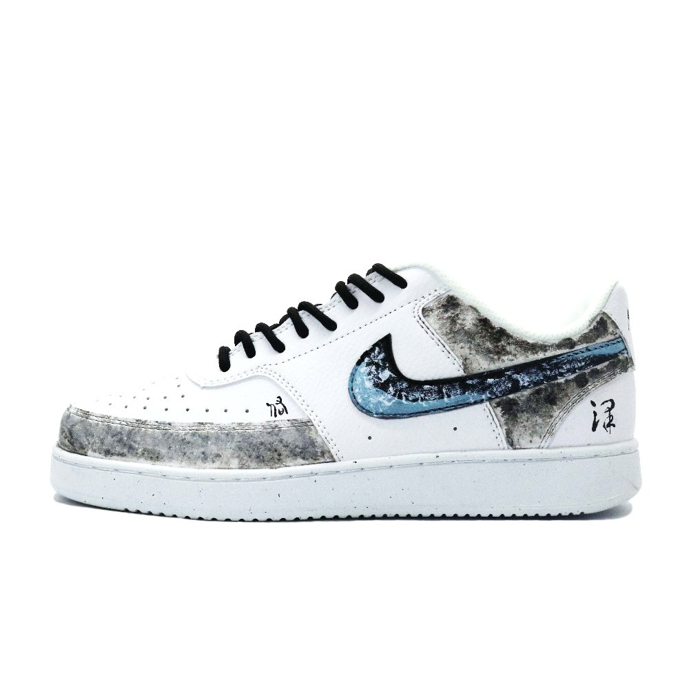 Nike Court Vision 1 Wear-resistant And Lightweight Low-Top Skateboard Shoes Men's Blue Black White