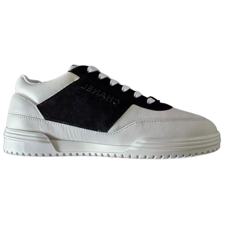 CHANEL 24C Low Top Skateboard Shoes Women's White Black