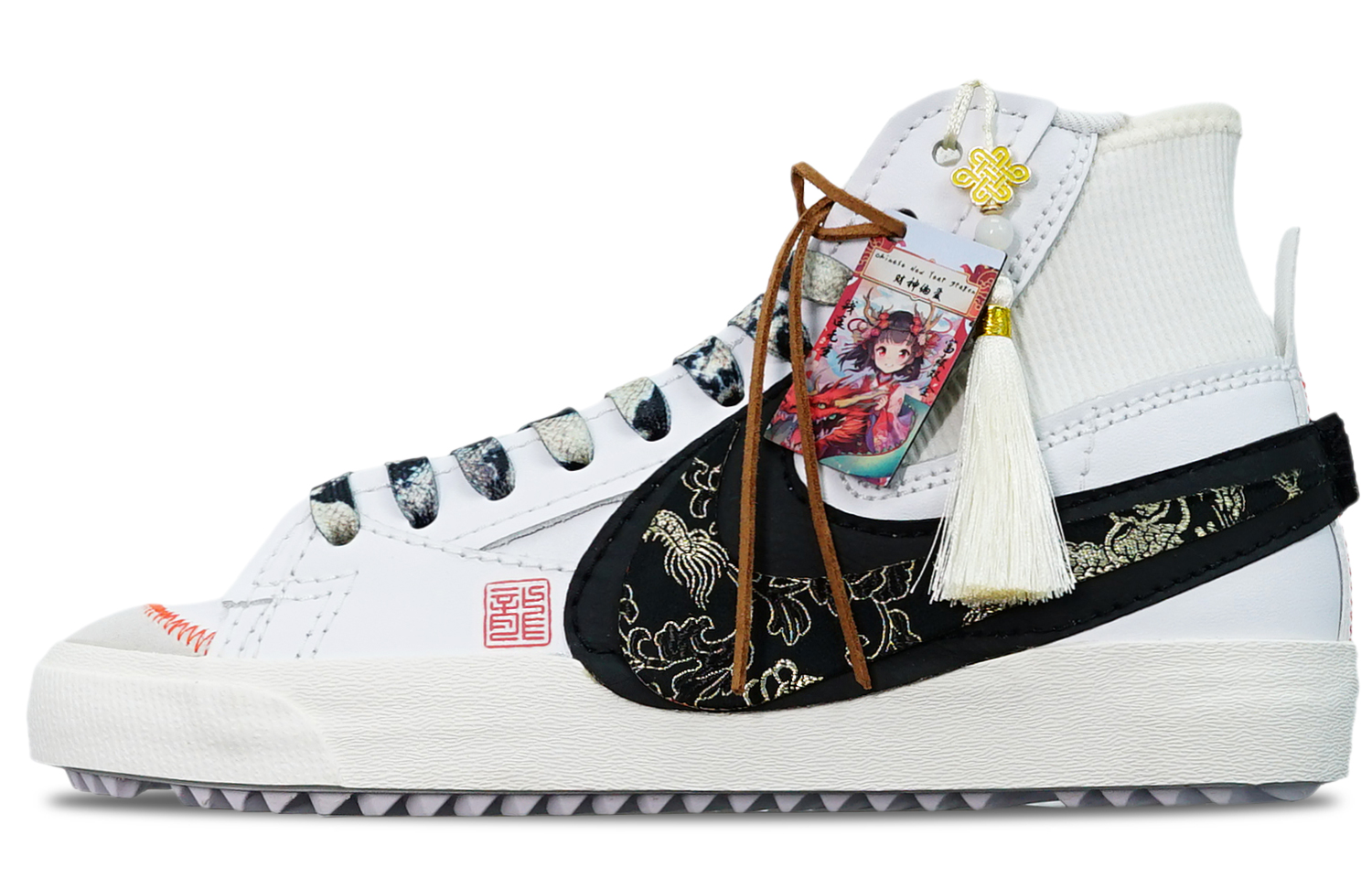 Nike Blazer 77Jumbo High-Top Skateboard Shoes Unisex Black White