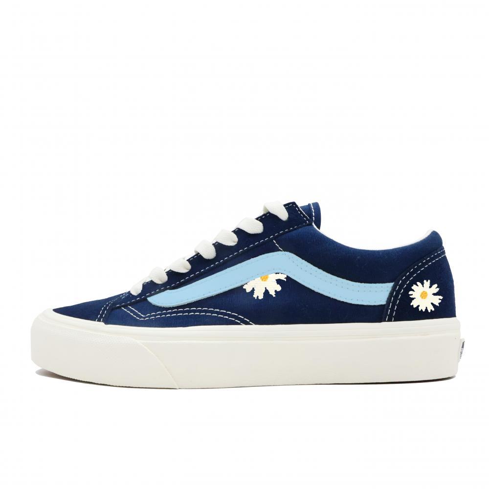 Vans Style 36 Fury Daisy Lightweight And Breathable Low Top Skateboard Shoes Unisex Blue White