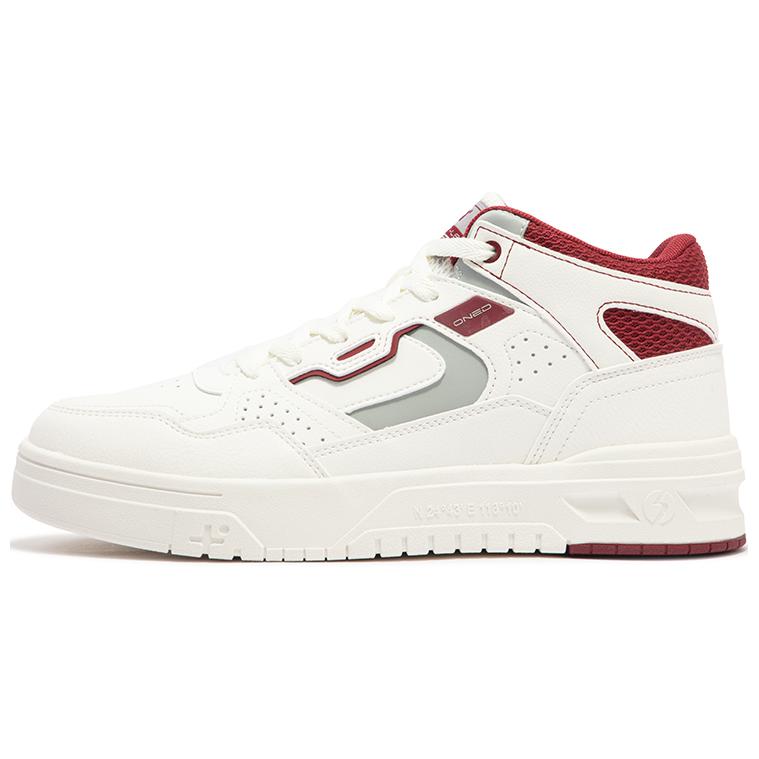 361° Anti Slip Wear Resistant Low Top Skateboard Shoes Men's White Red