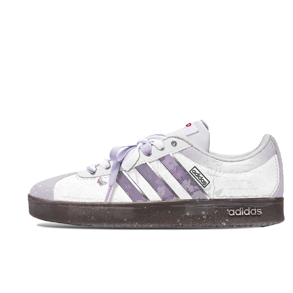 Adidas Neo VL Court 2.0 Low Top Skateboard Shoes Unisex Purple Brown