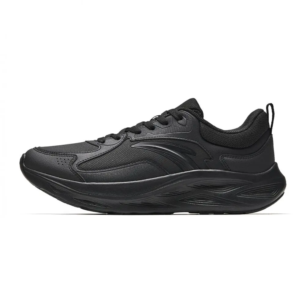 Anta Shock Absorbers Slip Resistant Low top Casual City Commute Running Shoes Men's Basic Black