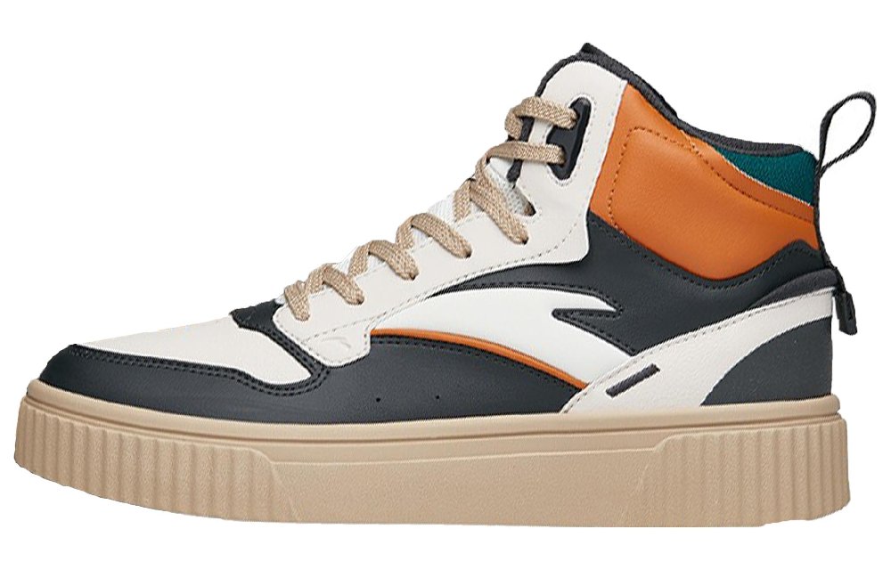 Anta High-Top Skateboard Shoes Men's White Gray Orange
