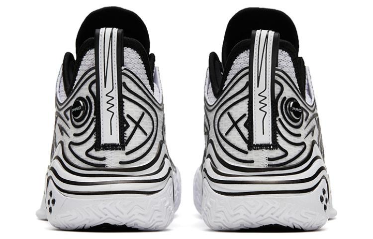 Anta Frenzy 4 Pro Anime Cushioning Anti-Slip And Wear-Resistant Mid-Top Basketball Shoes Black White