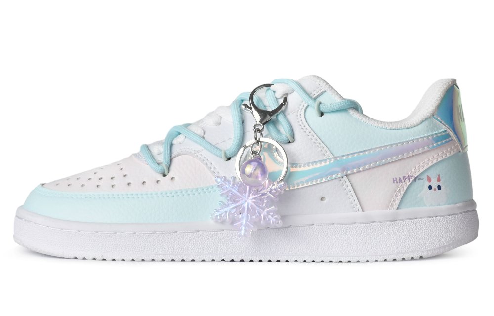 Nike Court Vision 1 Low-Top Skateboard Shoes Women's White Blue