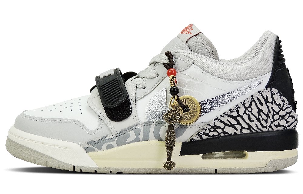 Jordan Legacy 312 Silver Gray Dragon Shadow Low-Top Vintage Basketball Shoes GS Silver Gray