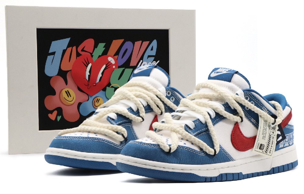 Nike Dunk Low-Top Skateboard Shoes Men's Blue