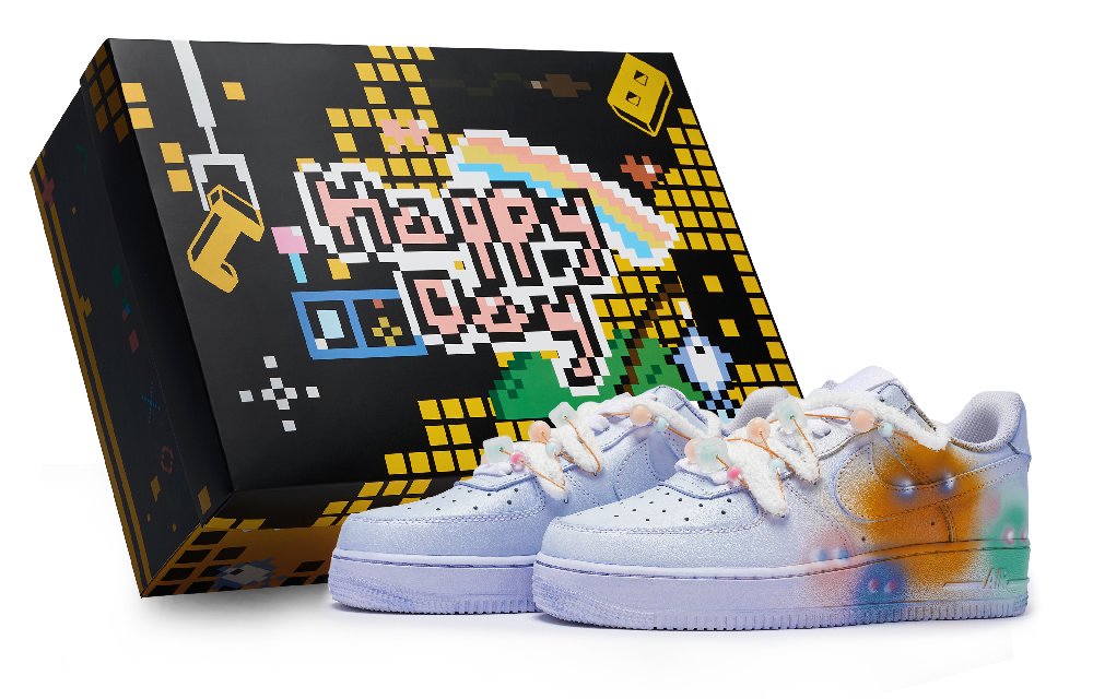 Nike Air Force 1 Skateboard Shoes Men Low-Top Green/Orange/Pink