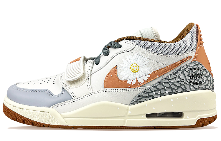 Jordan Legacy 312 Cushioning Anti-Slip And Wear-Resistant Low-Top Vintage Basketball Shoes Men's Beige Orange