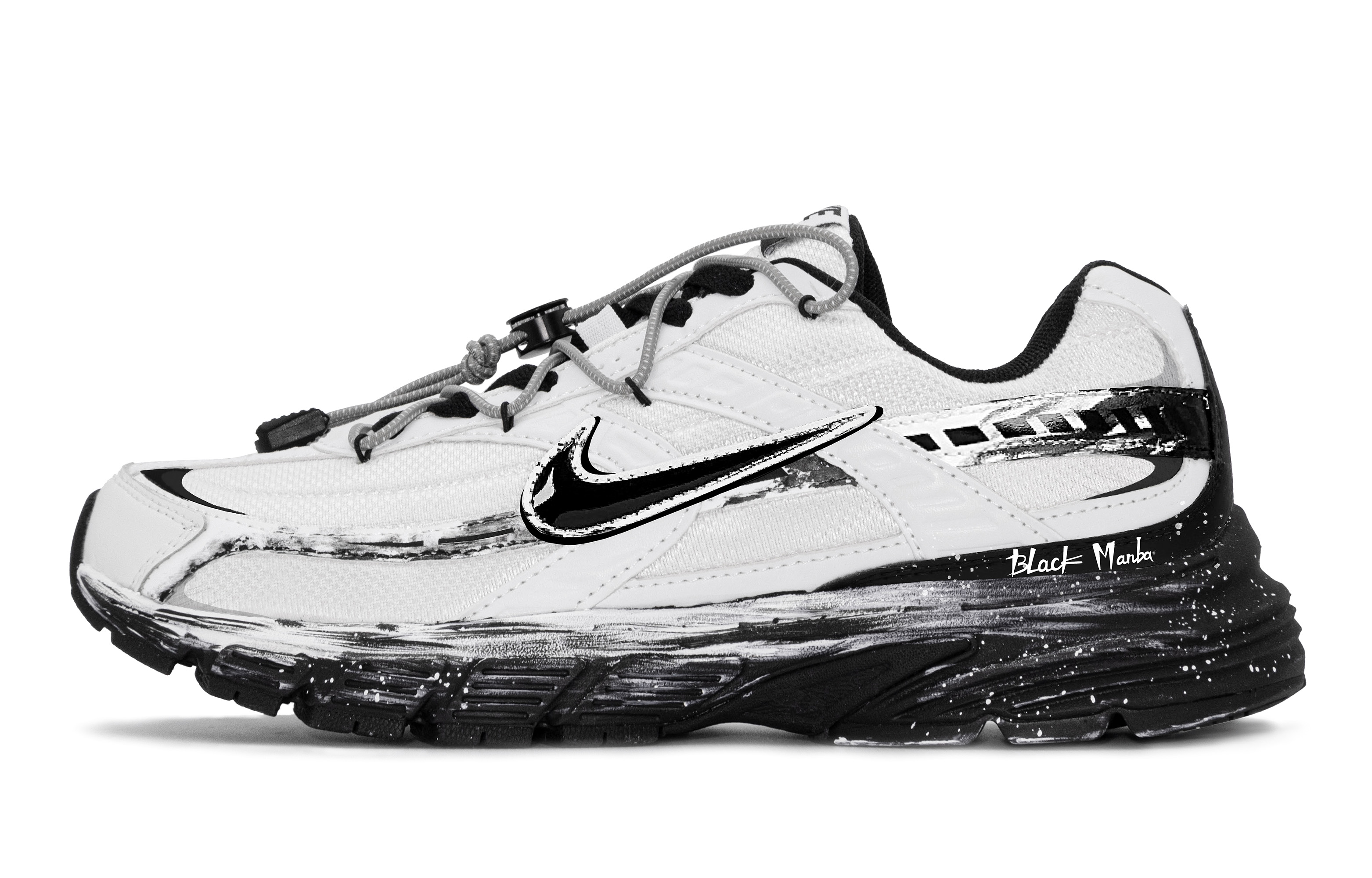 Nike Initiator Breathable And Lightweight Low top Running Shoes Unisex Black White