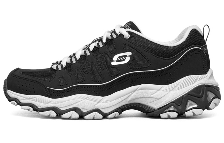 Skechers D Lites Low Top Daddy Shoes Black/White Women's
