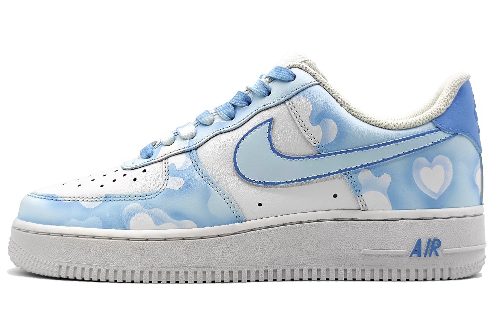 Nike Air Force 1 Low-Top Skateboard Shoes Men's Blue Gray