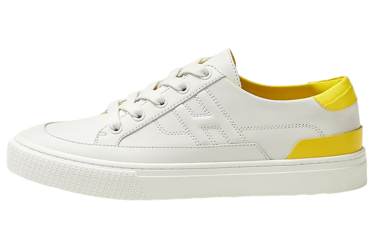 HERMES Deep Low top Stylish Skateboarding Shoes Women's White Yellow