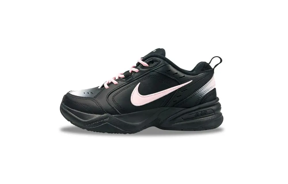 Nike Air Monarch 4 Height Increasing Wear-Resistant Slip-Resistant Low-Top Chunky Sneakers Unisex Black Pink