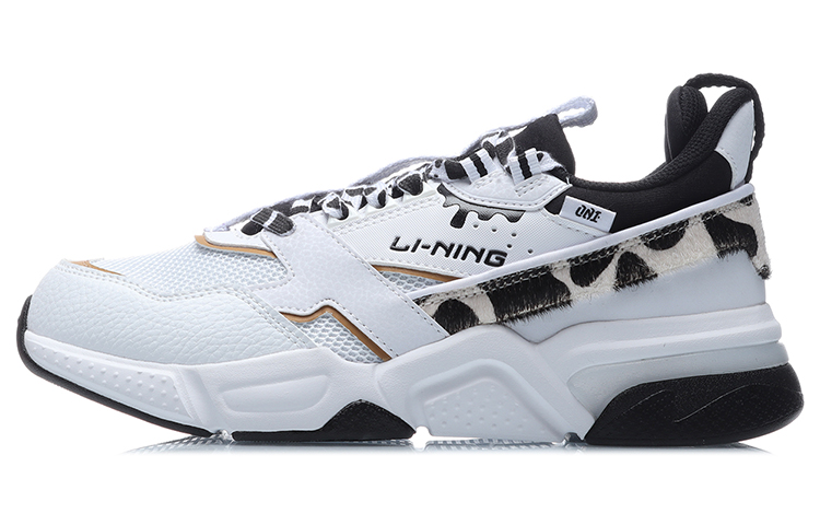 LiNing 001 Cushioning Anti-Slip And Wear-Resistant Low-Top Running Shoes Women's White Black