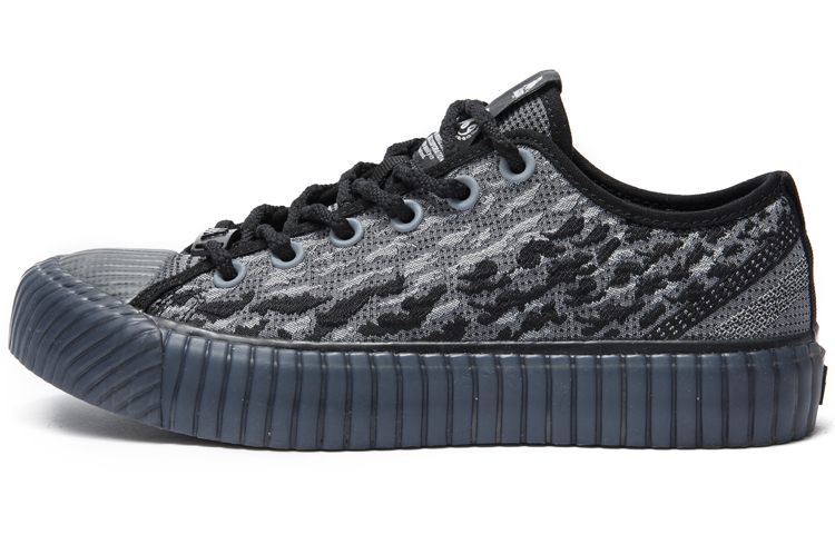 Kappa Sports Fashion Apparel Collection Stitching Low-Top Canvas Shoes Unisex Black Gray Color