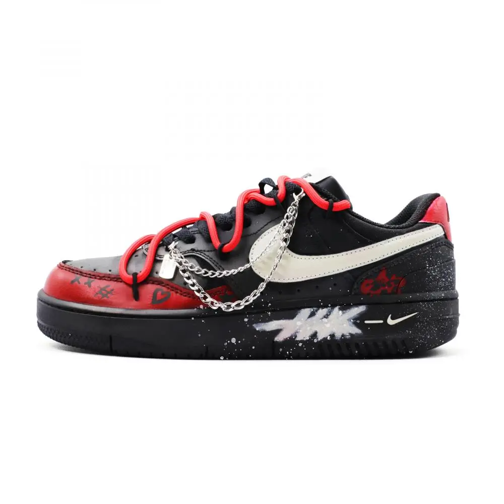 Nike Gamma Force King Kong Doll Height Increasing Low top Skateboard Shoes Unisex Black Red