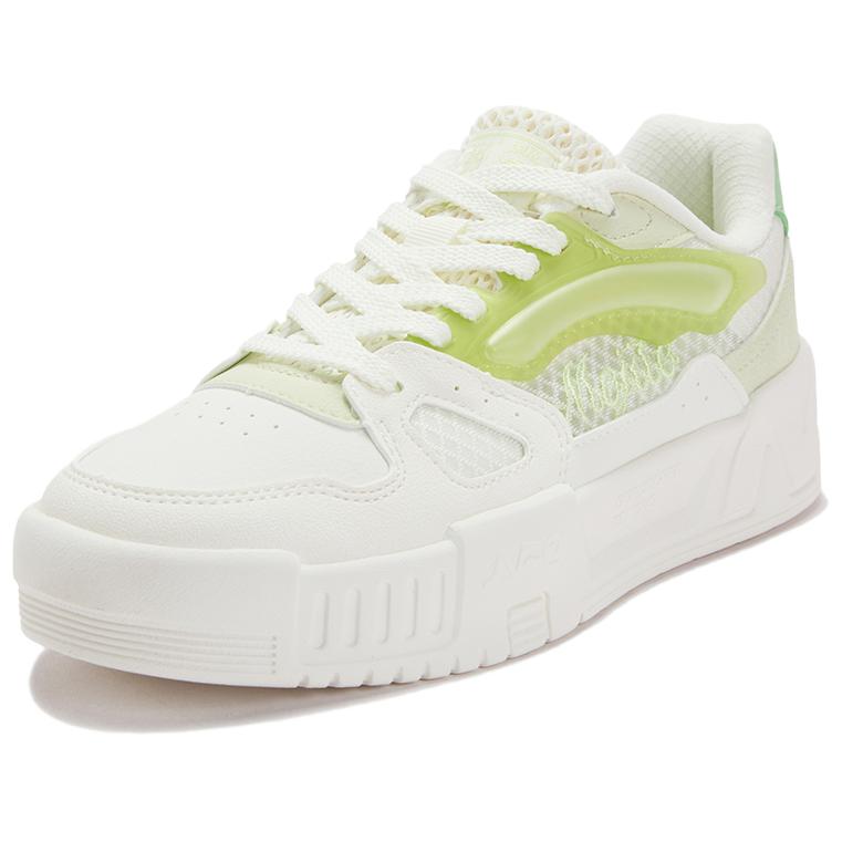 361° Lightweight And Breathable Low top Skateboard Shoes Women's Feather White Light Fruit Green