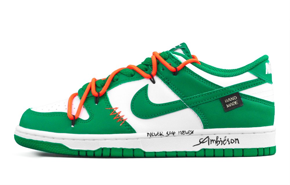 Nike Dunk Green Toe Abrasion Resistant Shock Absorbers Low Top Skateboard Shoes Unisex