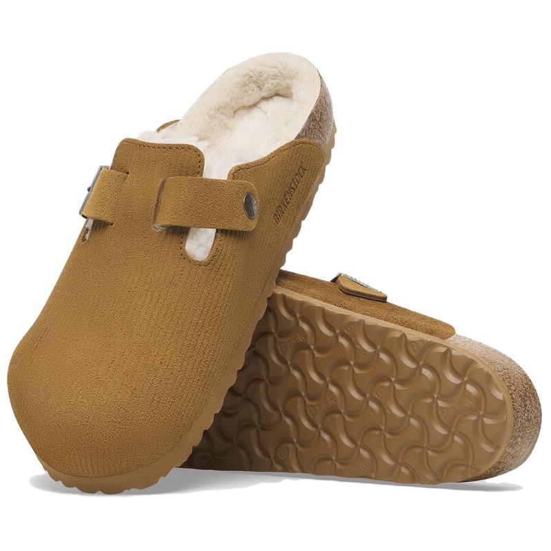 Birkenstock Boston Series Closed Toe Slippers Unisex Brown Narrow