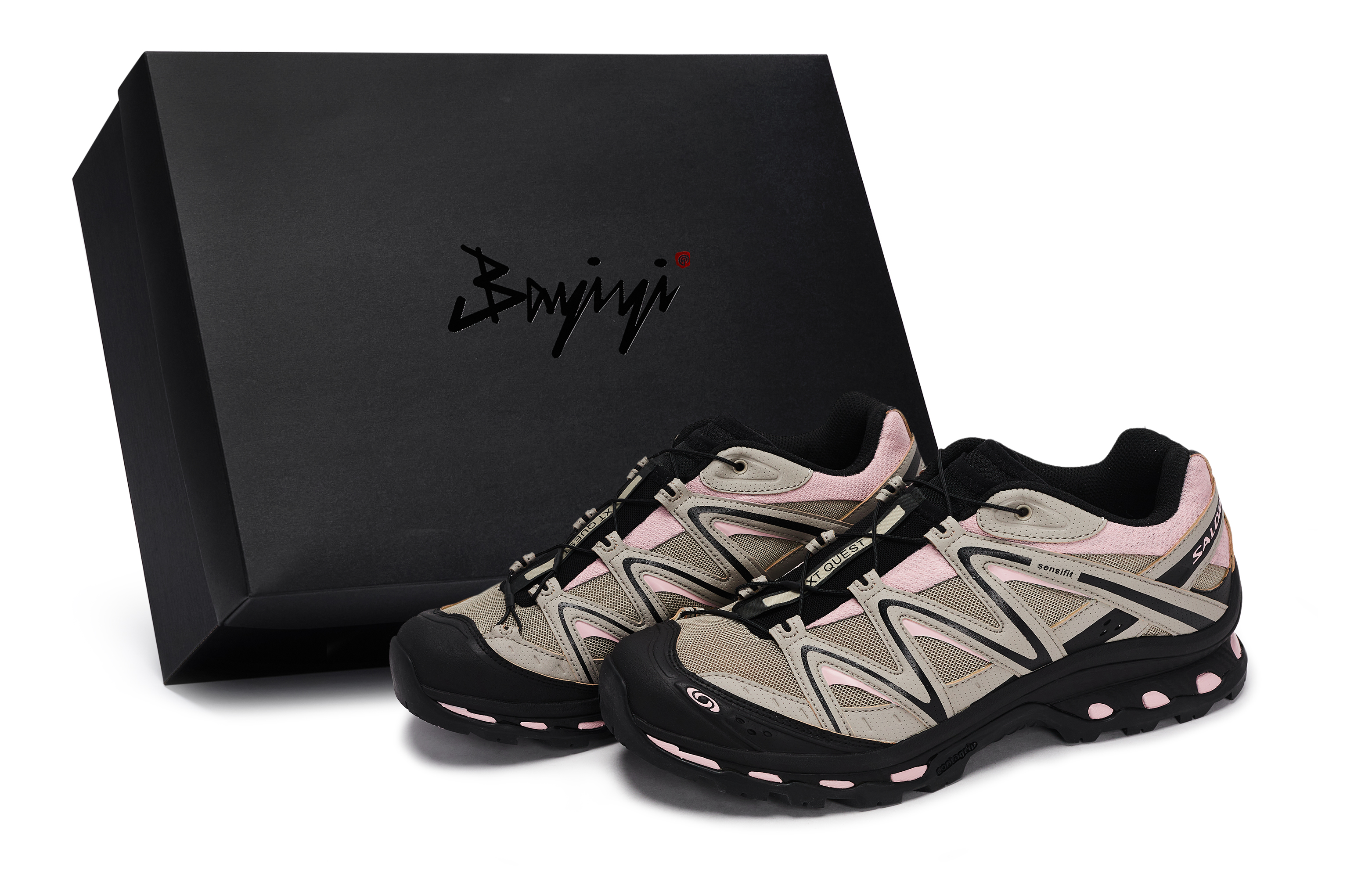 SALOMON XT Quest Low top Outdoor Shoes Unisex Khaki Black Pink