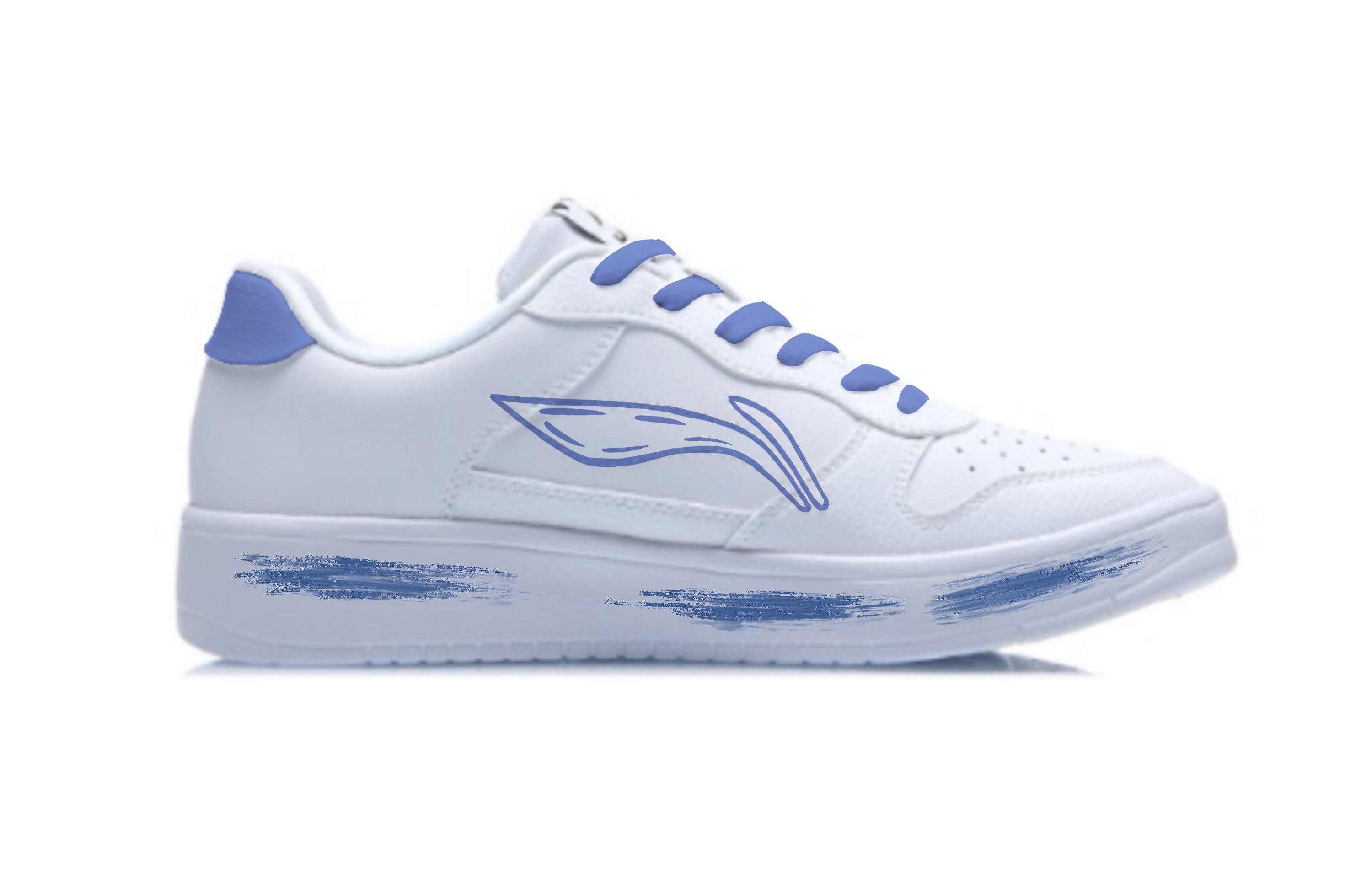 LiNing Pontoon Boats Slip-Resistant Cushioning Lightweight Low-Top Skateboard Shoes Unisex White Blue купить в интернет-магазине Yoocart с быстрой доставкой по России.