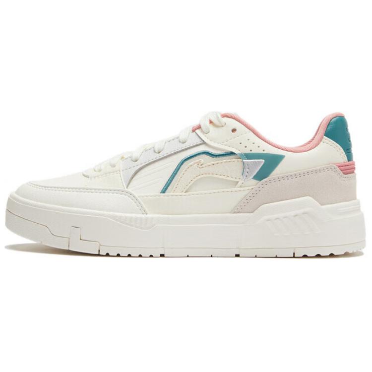 LiNing Common 80s Anti-Slip Wear-Resistant Low-Top Skateboard Shoes Women's White Green