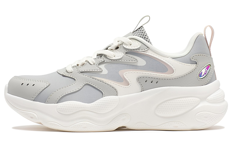 361° Cushioning Lightweight Low Top Running Shoes Women's Gray White Comfortable