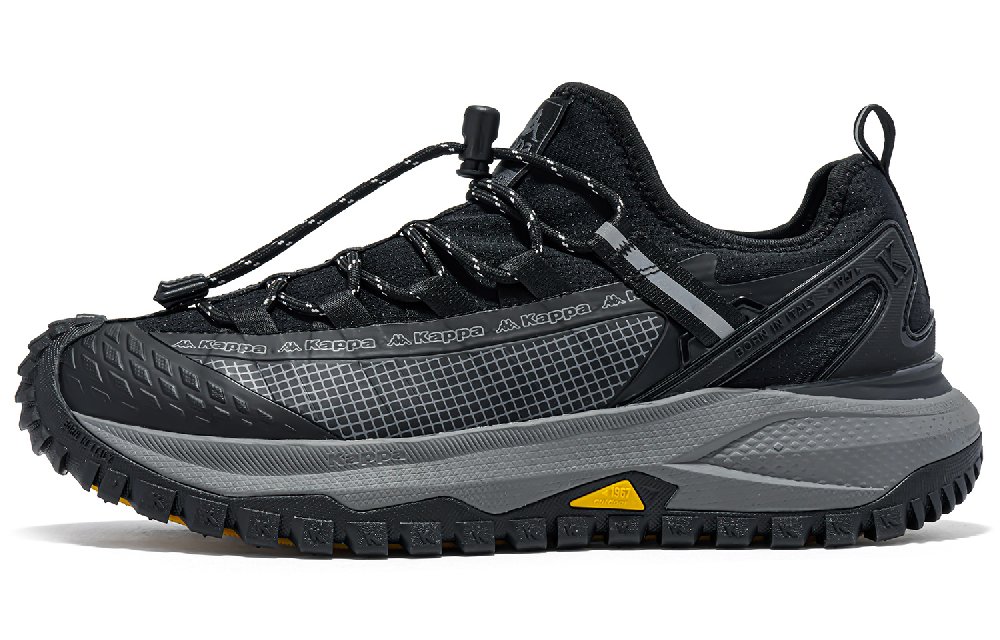 Kappa Anti Slip Wear Resistant Low Top Running Shoes Men's Black Gray