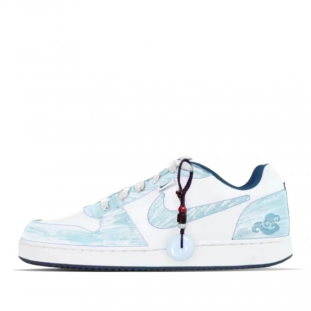 Nike EBERNON Spring Dawn Collection Abrasion Resistant Low top Skateboard Shoes Men's Blue White