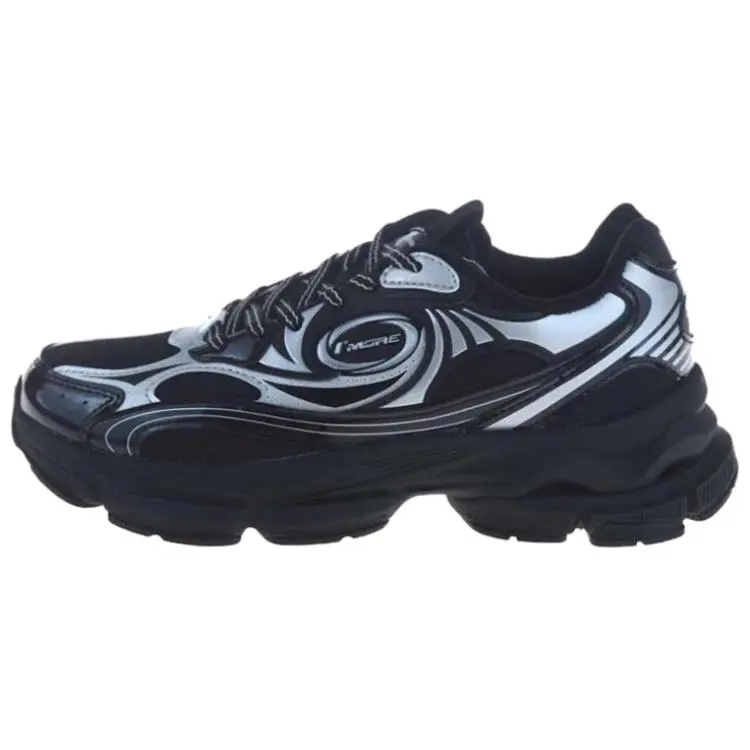 361° Anti Slip Wear Resistant Low Top Casual Shoes Women's Black Silver