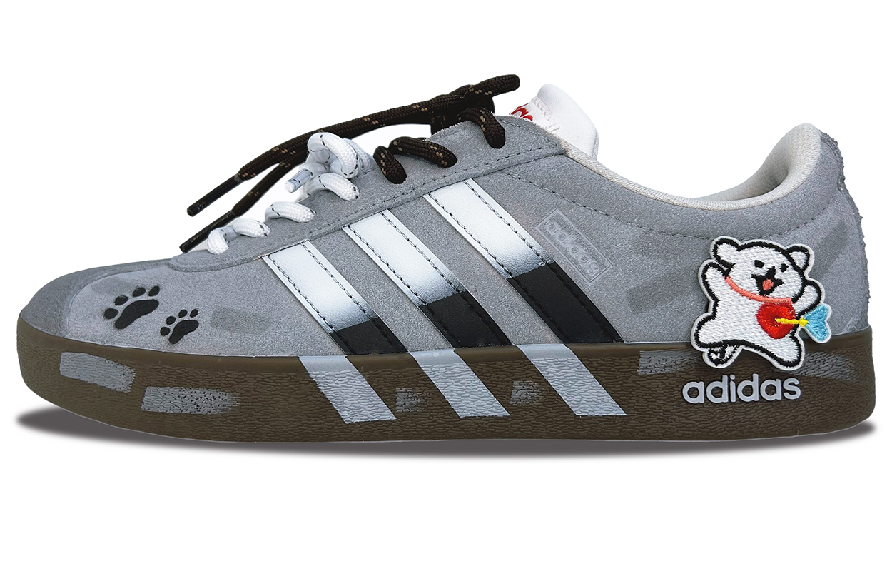 Adidas VL COURT 2.0 Cushioning, Wear Resistant Low top Skateboard Shoes Unisex Gray Black