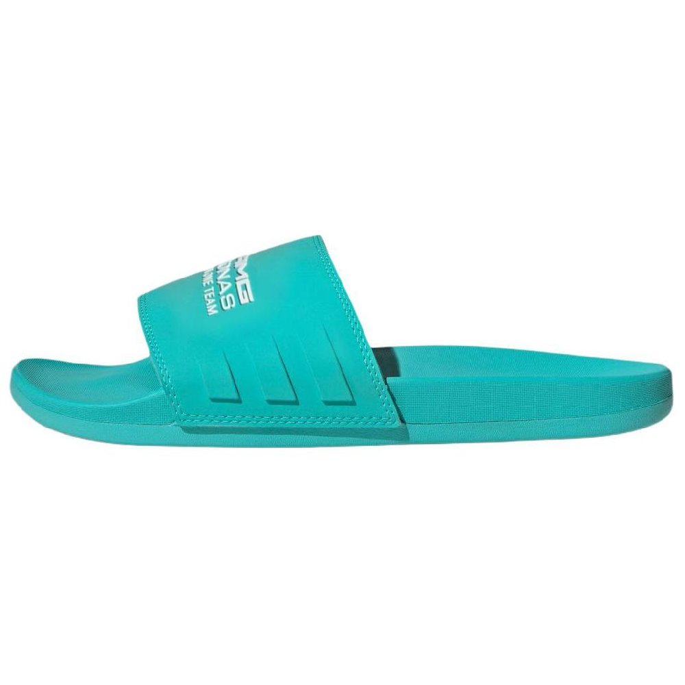 Adidas Adilette Comfort Slides Mercedes AMG Petronas Formula One Team Semi Mint Rush