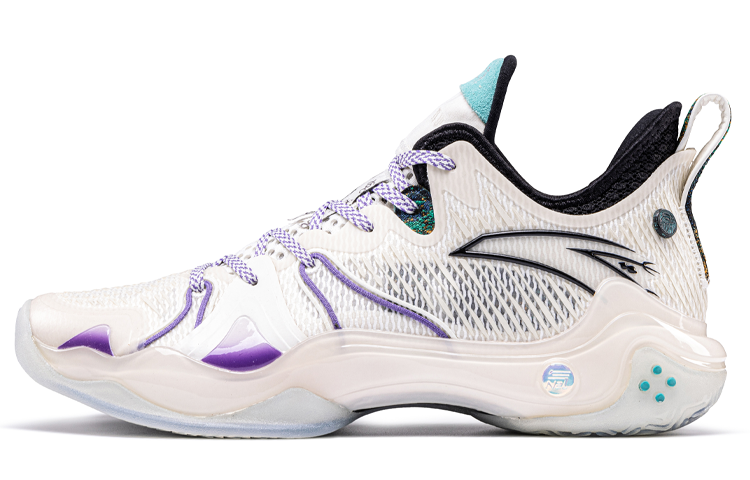 Courtman X ANTA Frenzy 4 Pro Basketball Shoes Men's Low top White Purple