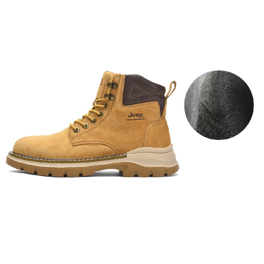 Jeep Short Fleece-Lined Martin Boots Men's Earth Yellow