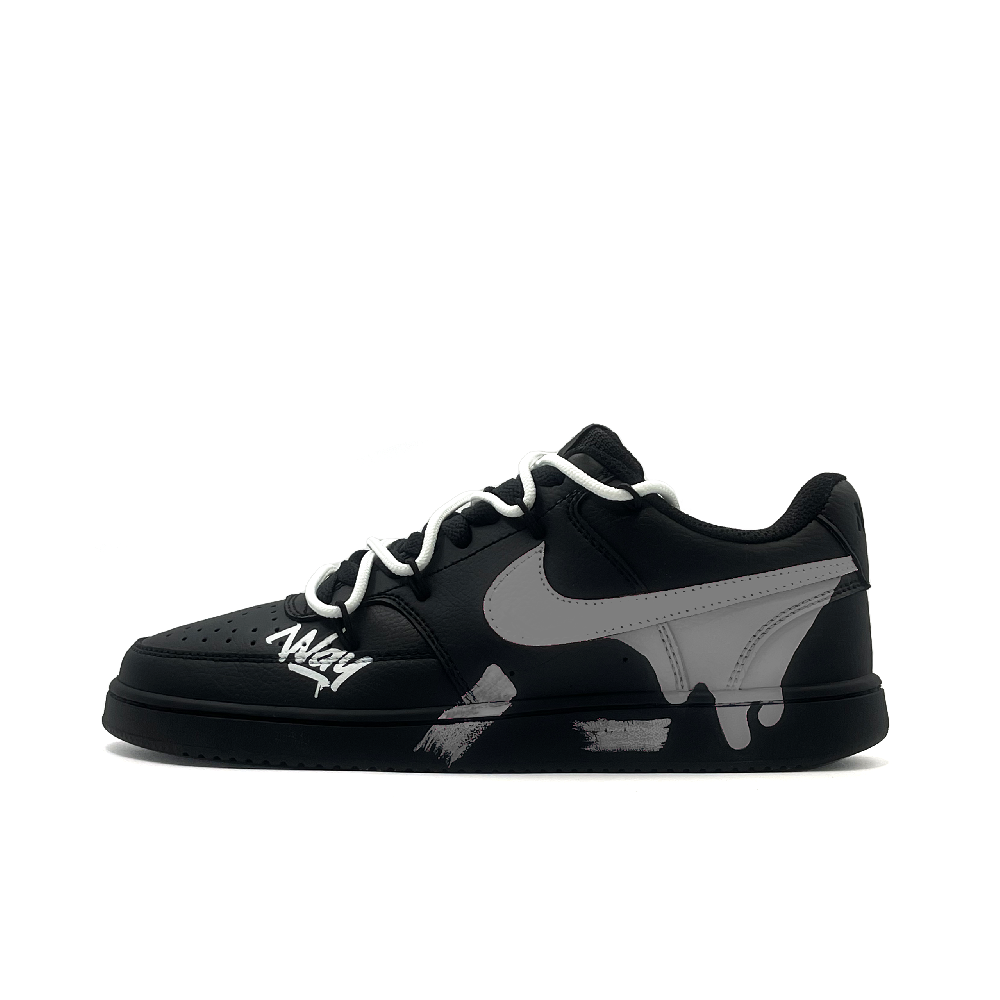 Nike Court Vision Low Wear-Resistant Slip-Resistant Low-Top Skateboard Shoes Unisex Black Gray