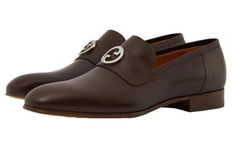 GUCCI Interlocking Men's Casual Shoes Men's Dark Brown