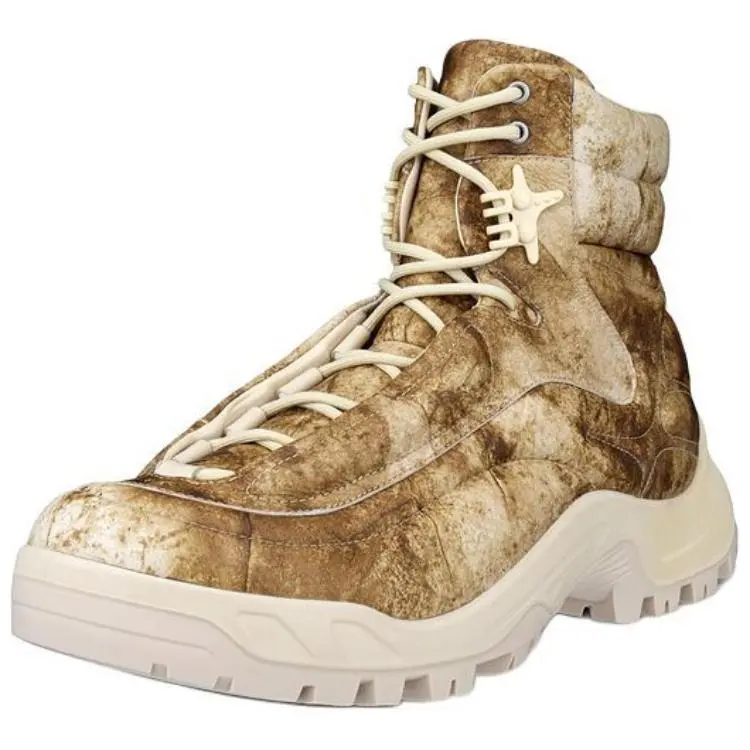 Ecco Shock Absorbers Slip Resistant Abrasion Resistant High top Mountaineering Shoes Men's Sand