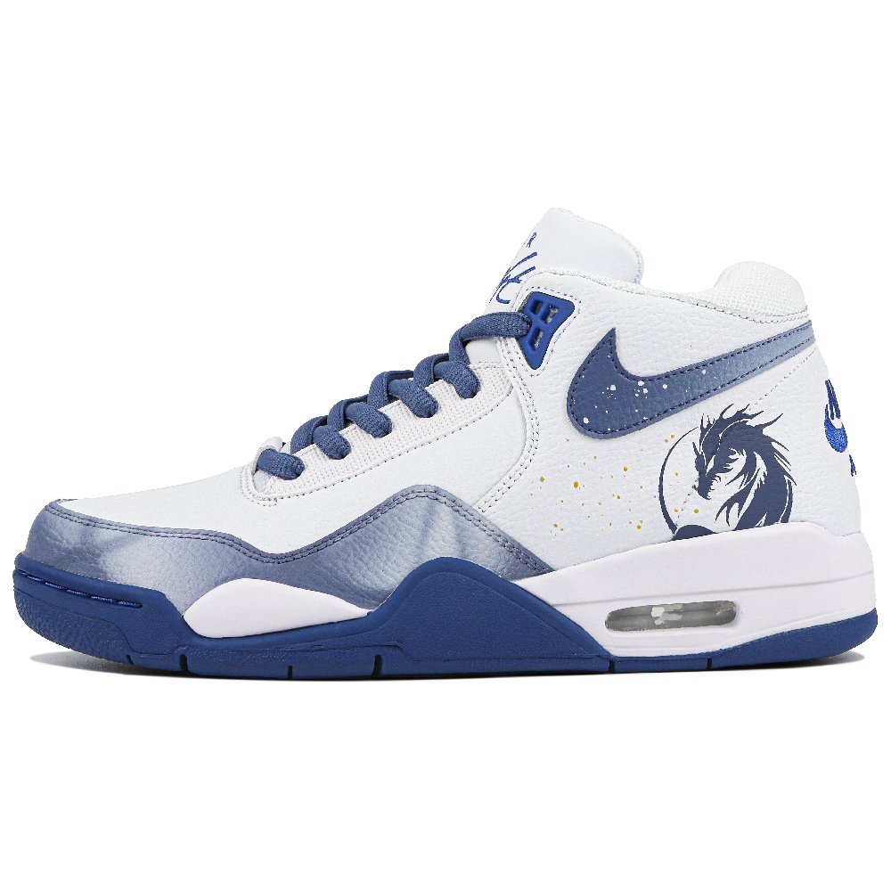 Nike Flight Legacy Mid-Top Vintage Basketball Shoes Men's White Blue