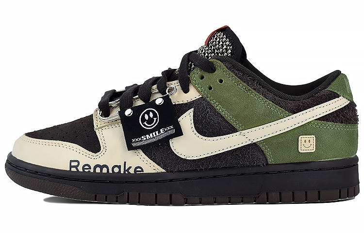 Nike Dunk Low Top Skateboard Shoes Unisex Black Brown Green