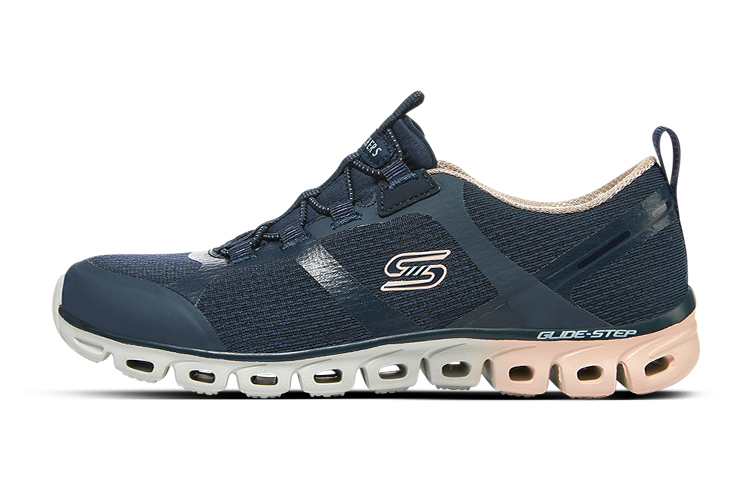 Skechers Glide Step Breathable And Wear resistant Low Top Casual Shoes Women's Marine Blue