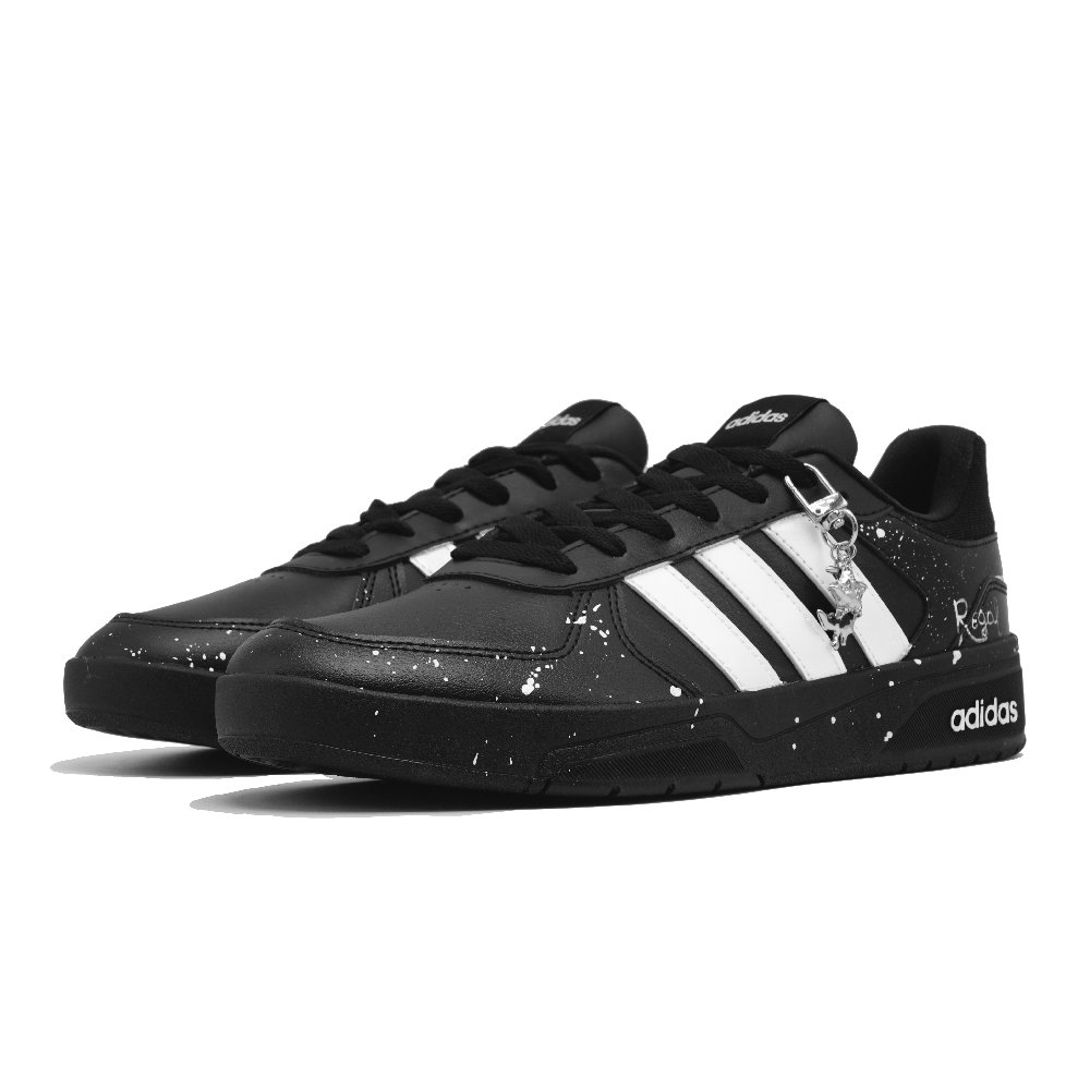 Adidas Neo Courtbeat Starry Glow Cushioning Slip Resistant Low Top Skateboard Shoes Unisex Black White