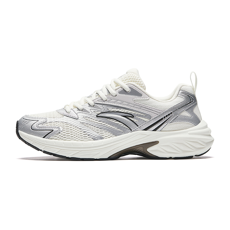 Anta Anti Slip Wear Resistant Low Top Running Shoes Men's Gray White