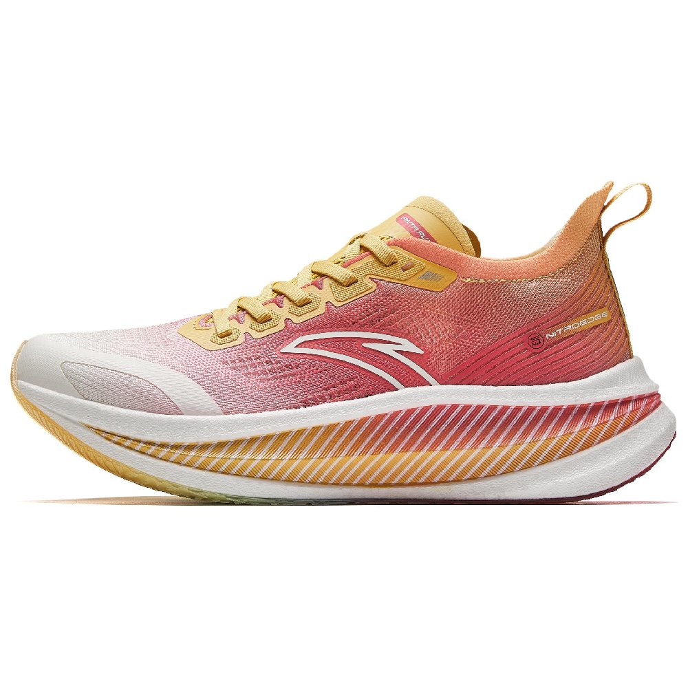 ANTA Running Shoes Women's Low Top Xiang Leaf Yellow/Crimson/Ivory White