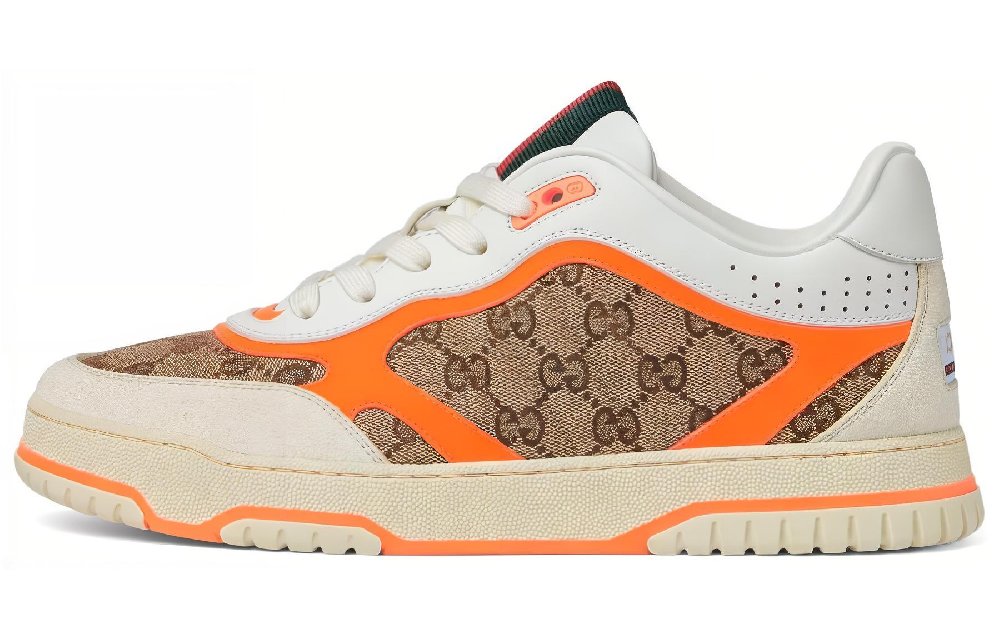 GUCCI Re Web Sneaker 'GG Canvas   Beige Bright Orange'