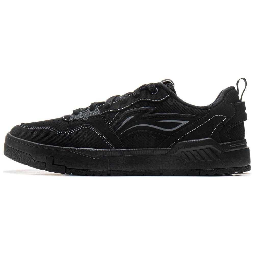 LiNing Yuan Chu Anti Slip Wear Resistant Lightweight Breathable Low Top Skateboard Shoes Men's Black