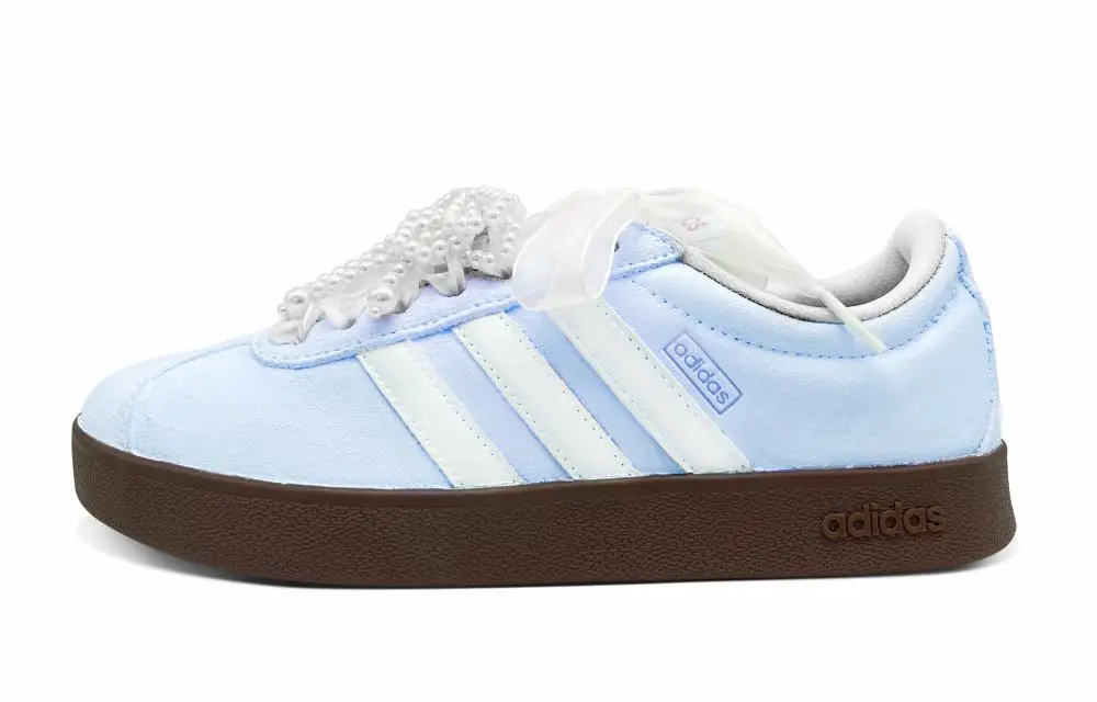 Adidas VL COURT 2.0 Low Top Skateboard Shoes Unisex Light Blue