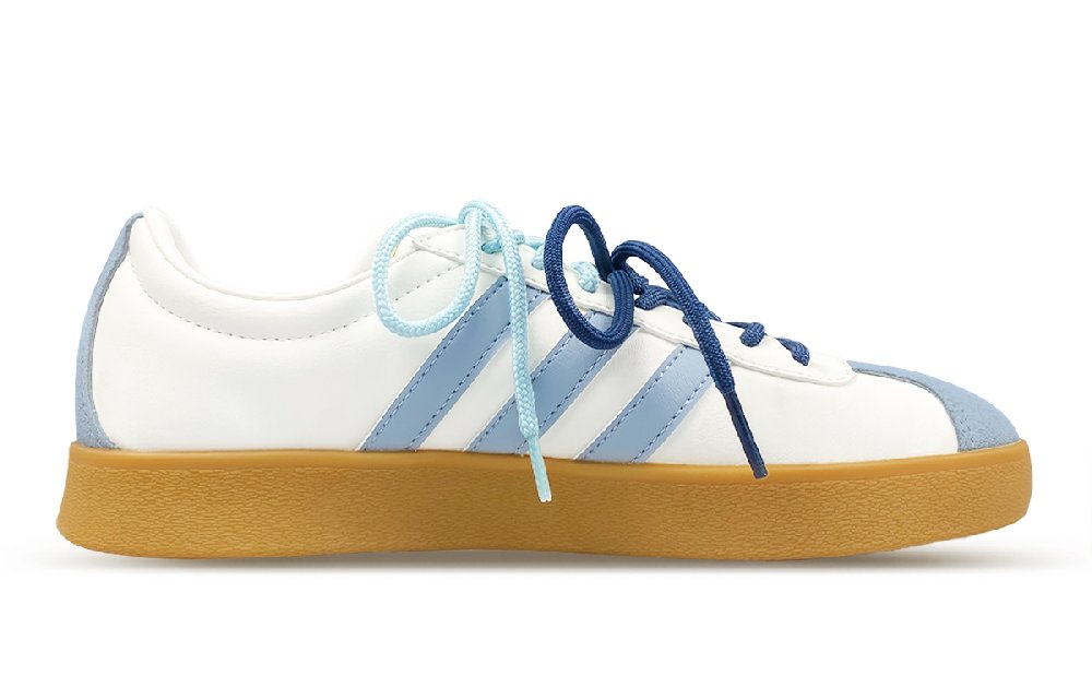 Adidas Neo Vl Court Classic Impact Resistance Low-Top Skateboard Shoes Unisex White Blue